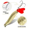 Fishing Hooks 10PCS Set Gold And Sliver Metal Jig Spoon Spinner Lure Wobbler Bait Set with Tackle Box Kit For 231123