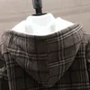 Kurtki męskie 2023 Hip Hop Winter polar Fluffy Jacket Men Hooded Streetwear HARAJUKU PLAID WOLE PŁATK MĘŻCZYZNA ZAGROŻENIE OWEAR OUNTERWARY 3XL