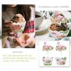 Feestelijke Benodigdheden 24 Stuks Flamingo Cake Insert Verjaardag Toppers Party Cupcake Bakpapier Wrappers Baby Inpakpapier Snoep Dessert Hoed