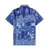 23FW EUA Bandanna Tee Moda Praia Camisas Casuais Homens Primavera Verão Streetwear Paisley Camiseta Manga Curta Nylon Camiseta Shorts Define Treino