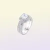 Yhamni 100 925 Silver Ring White CZ Ring Set Luxury Vintage Wedding Band Promise förlovningsringar smycken gåva för kvinnor KR293 J193687511