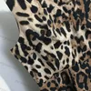 Designer Leopard Print Dress for Womens Sexig Hip Wrap Dress Midjeband Camisole Party Kjol