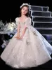 2023 shiny Design Flower Girls Dresses For Weddings Long princess pearls Sequins Pageant Party Gowns First holy Communion Dress For Child Teens girl pageant dress