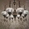 Chandeliers 8 Heads Turkish Mosaic Pendant Lights Mediterranean Haning Lamps For Dinning Room El Shop Restaurant Decoration