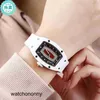 Minority Luxury Mechanics Relojes de cerámica Richa Fashion Reloj de pulsera Reloj Mujer White Hollow Out Diamond All Over the Sky Star Mill Totalmente a