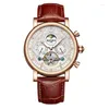 Orologi da polso da uomo Orologio da uomo di marca superiore Orologi meccanici Tourbillon automatico Orologio da polso scheletrato Calendario Relogio Masculino Dropship