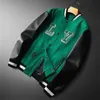 2023ss Luxe Herenjassen Modemerk Heren Dames Jas Vintage Losse Lange Mouw Groen Baseball Heren Hiphop Herfst Varsity Casual Warme Bomberkleding