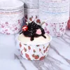 Disposable Cups Straws 100 Pcs Cake Christmas Gifts Paper Cupcake Muffin Cases Dessert Bowls Biscuit Tray