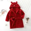 Handelsrockar Personlig Autumn Winter Kids Hooded Bathrobe Baby Bath Robes Boys Girls Cartoon Rabbit Flanell Pyjamas Långärmad Bathrobel231123