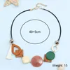 Pendant Necklaces Geometric Wooden Adjustable Link Sweater Chain Necklace Woman Trendy Party Gifts