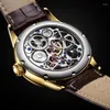 Orologi da polso AESOP Business Men Watch Real Luxury Tourbillon Orologi Quadrante in zaffiro Meccanico a carica manuale Orologio da polso da uomo Reloj Hombre