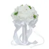Decorative Flowers PE Foam Flower Western-style Wedding Bridesmaids Hand Bouquet Supplies Lace Border Anti-true