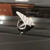 خمر عتيقة AAAAA Zircon Finger Finger Ring Silver Color Party Band Rings for Women Bridal Nightclub Jewelry