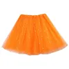 Kjolar kvinnors tutu kjol muti färger mini kort för kvinnor stjärna paljett mesh elastisk balett dancewear fairy tulle