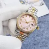 여성용 여성 자동 기계적 시계 36mm 풀 스테인레스 스틸 핑크 레이디 시계 진영 손목 시계 여성 시계 Montre de Luxe