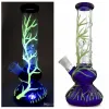 Nieuwe Kwallen UV Beker Waterpijpen Glow In The Dark Bong Glazen waterleidingen 4 Arm Boom Perc Percolator Dab Rigs Met Downstem Bowl BJ