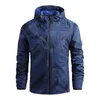 Vestes pour hommes hommes légers automne veste mince laine rétractable coupe-vent imprimé manteau irrégulier vue à capuche montagne en plein air