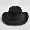 Nieuwe Handgemaakte Geschilderd Vilt Fedora Hoed voor Vrouwen Mannen Gebogen Rand Halloween Kostuum Cosplay Party Hoeden 230920