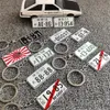 Car Japanese License Plate Keychain 3D Number Plate Keyring Racing For Tokyo Osaka Metal Key Ring Auto Key Chain Accessories