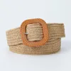 Belts Candy Color PP Grass Woven Cotton Linen Style Elastic Braided For Women Waist Belt Dress Shirt Decorative Waistband