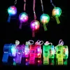 LED RAVE Toy 18pcs Led Light Up Whistle Glow Luminous Whistles Toys Bulk Pendant in the Dark Favors Birthday Party Halsband Kids Gifts 231123