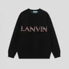 Projektant Lanvin Hoodie Lanvins Autumn and Winter New Lanvin Langfan Network Red Loose Sweter okrągły szyi wszechstronny dla mężczyzn i kobiet pary