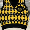 Argyle V-hals gebreid vest Dames slank mouwloos truivest Mode Klassieke warme tanktops