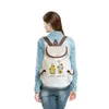 School Bags Portable Child Girls Backpack Drop Cute Cartoon High Capacity Women Backpacks Floral Gnome Printed The