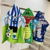 Toalhas Robes Cartoon Criança Criança Com Capuz Manto Infantil Roupão De Banho Do Bebê Toalha Robe De Algodão Menino Menina Praia Robe Dinossauro Capa Recém-nascido Envoltório CobertorL231124