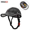 Caschi da moto WOSAWE Mezzo casco unisex Berretto da baseball Casco da bicicletta Anti-UV Casco da moto in pelle PU Bici di sicurezza