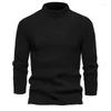 Mannen Truien Gebreid Voor Mannen Mode Effen Kleur Mock Coltrui Trui 2023 Basic Tops Heren Kleding 3XL