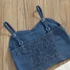 Kledingsets 1-6Y Kinderen Meisje Zomer Rokken Outfits Baby Mouwloze Denim Tank Tops Geplooide A-lijn Kindermode