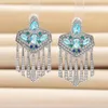 Dangle Earrings Bilincolor Blue Tassel Summer Earring For Women