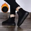 Boots Men and Women Winter Felt Snow Warm Fur Sneakers Padded Boy Fluffy Soft Trekking Shoes Black Suede Footwear 231122