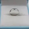 Cluster Rings Pure Solid 18k White Gold Ring Women Luck Smooth Band US4 3.5mmW 3-3.3g