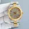 Full Diamond Watch Mens Watch 41mm Automatic Mechanical Movement Watch Business Designer Watches Montre Luxe