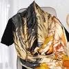 180*90cm Frauen Silk Schal Seide Sommer Winter Druck Foulard Satin Quadratischen Kopf Schals Frauen Luxus Designer Schals 2023