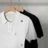 T-shirts masculins pour hommes de style coréen d'été conception de broderie mince t-shirts à manches courtes