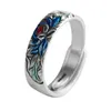 Cluster Rings S999 Sterling Silver 2023 Glue Dripping Cloisonne Lotus Pure Argentum Fashion Jewelry Amulet For Men Women