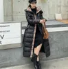 Women Down Jacket Hooded Long Knee Length Slim Fitting and Thickened Parkas Coat Warm Casual Winter Windproof Overcoat
