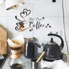 Wall Stickers Creative Coffee Cup Pattern Cafe Living Room Decor Cabinet Art English Home Decoration Selfadhesive paper 230422