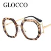 Sunglasses Trend Polygon Square Reading Glasses Women Men Vintage Octagon Metal Brand Designer Green Eyeglasses Frame Blue Light Eyewear