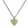 Trendy Thermochromic Heart Necklace Woman Designer Jewelry Stainless Steel Link Chain South American Womens Choker Love Silver Necklaces Valentines Day Gift