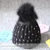 Beanies Beanie/Skull Caps Children's Big Wool Ball Hat Knitte Point Drill Baby Pullover Hatbeanie/Skull Wend22