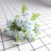 Dekorativa blommor 9 huvuden hortensia konstgjord boll falska gäng silke diy hem dekor dekoration bröllop bord bukett