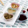 Bols 4 pièces plat de soja amour assiettes en forme de coeur vinaigre assaisonnement plats en forme de coeur