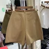 Kvinnors shorts s-4xl kvinnor avslappnad sommar stor storlek hög midja lösa solida korta byxor damer tunna ben