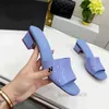 Designer Women's High Heel Slippers Sexy Chunky Heel Leather Party Fashion Summer Jelly Sandals 8.5 4.5 Cm Size 35-43