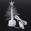 Kerstdecoraties Boom Vezel Optisch licht Lamp Lichten LED Nacht veranderen Decoratieve tafel kleur decorusb xmas bureau aangedreven kleuren mini