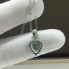 Correntes passadas Teste de diamante 1CT Pingente de moissanita verde-verde-azul S925 Colar de prata esterlina Girls Engagement Jóias de luxo de luxo-Giftchains